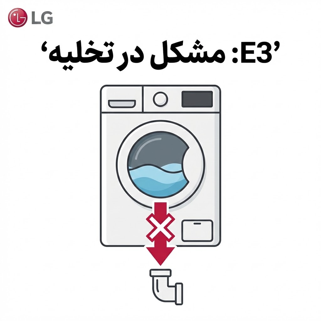 ارور e3 لباسشویی ال جی